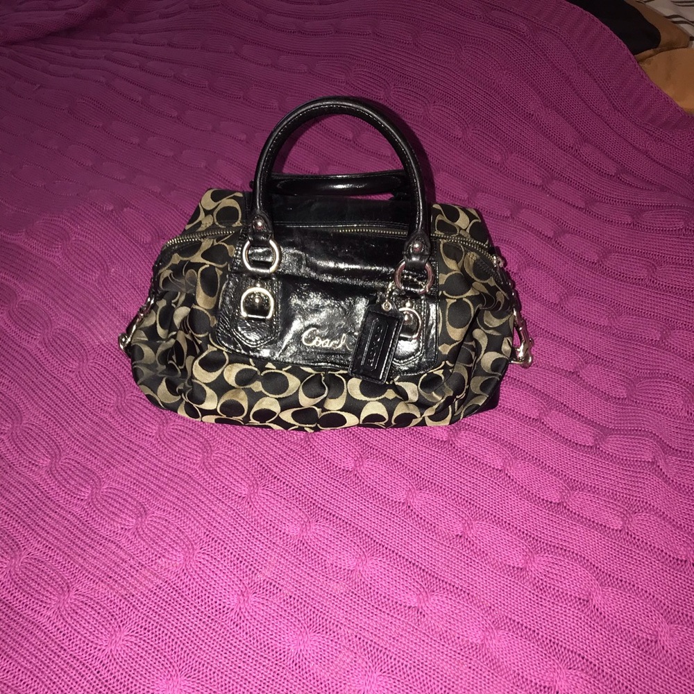 Black/Tan Coach Satchel
